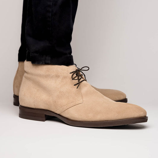 Zelli Italia Marco Men's Chukka Boot – Suede Calfskin, Sand Sand 9.5 M
