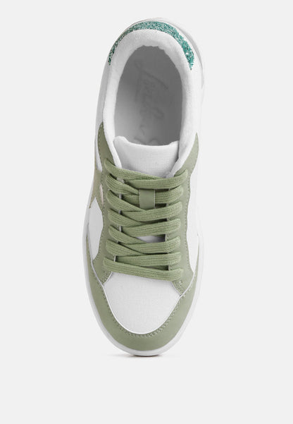 Perry Glitter Detail Star Sneakers by London Rag