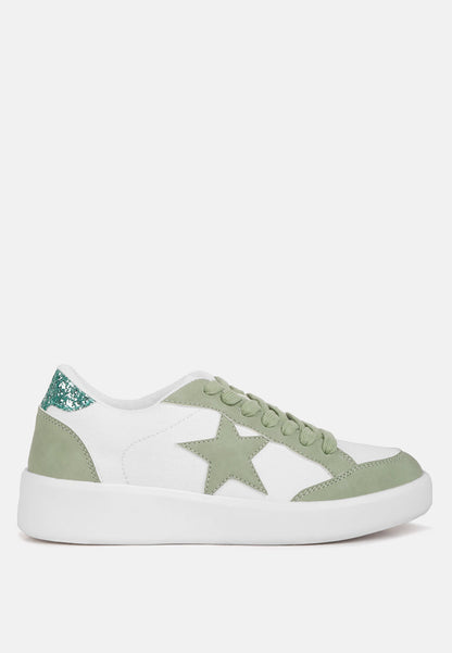 Perry Glitter Detail Star Sneakers by London Rag