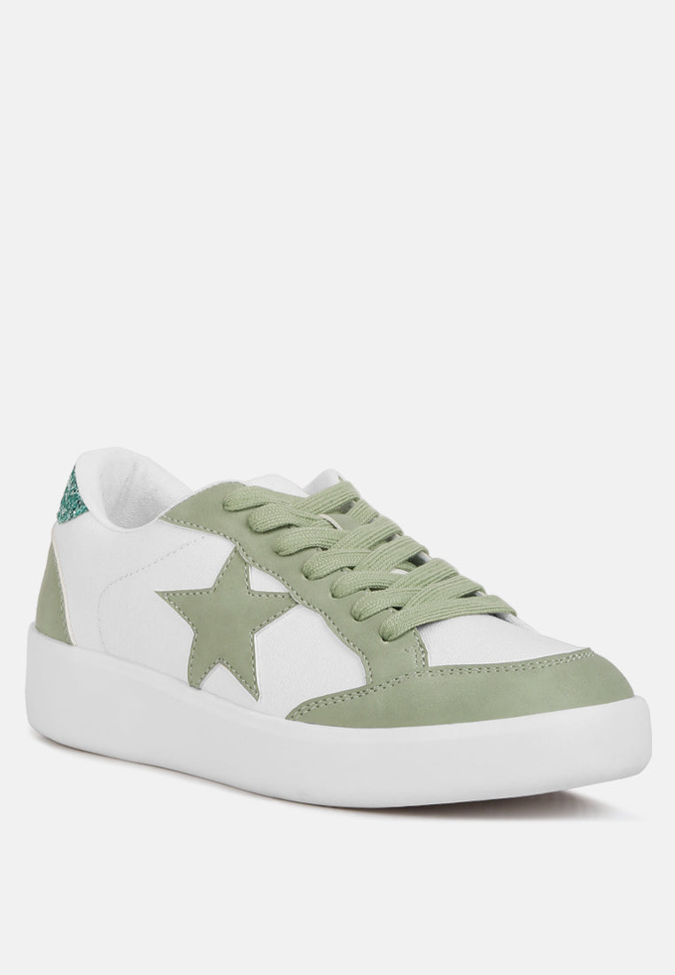 Perry Glitter Detail Star Sneakers by London Rag