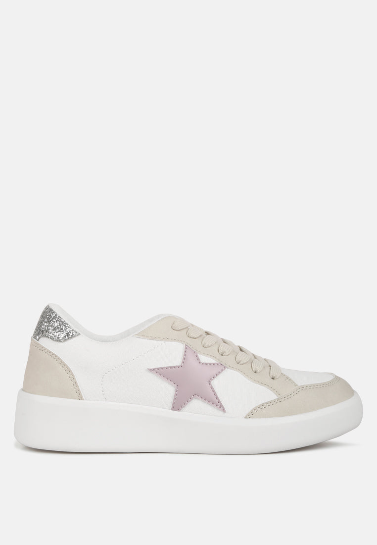 Perry Glitter Detail Star Sneakers by London Rag