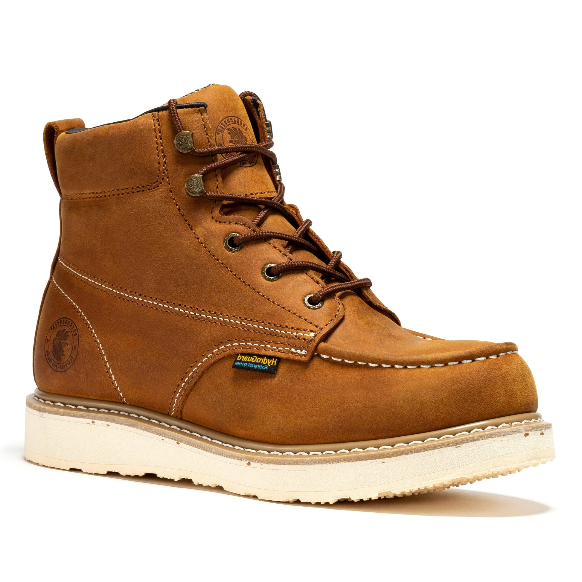 ROCKROOSTER Edgewood Men's 6" Steel Toe Waterproof Wedge Work Boot | SAP858 Brown SAP858 Normal