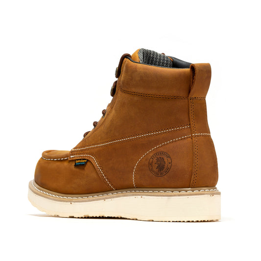 ROCKROOSTER Edgewood Men's 6" Steel Toe Waterproof Wedge Work Boot | SAP858 Brown SAP858 US 09 Normal