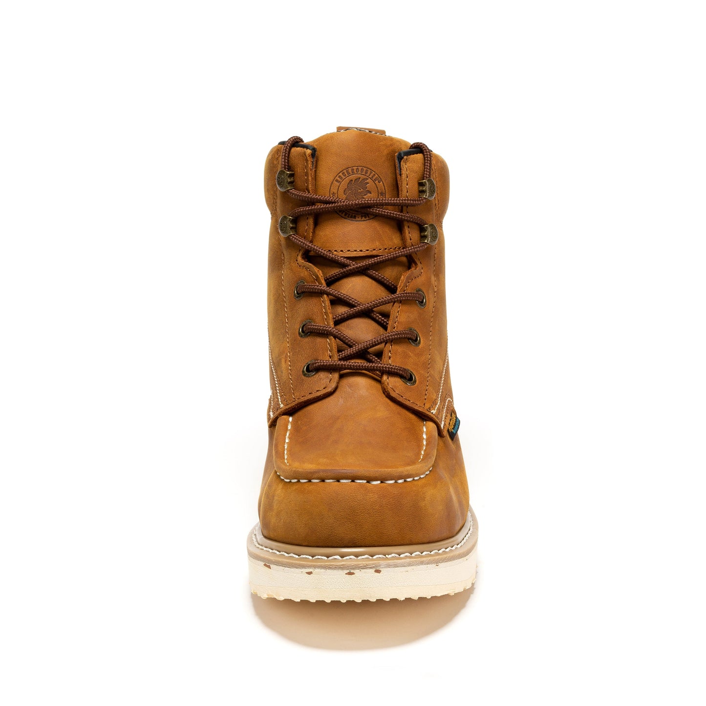 ROCKROOSTER Edgewood Men's 6" Steel Toe Waterproof Wedge Work Boot | SAP858 Brown SAP858 Normal