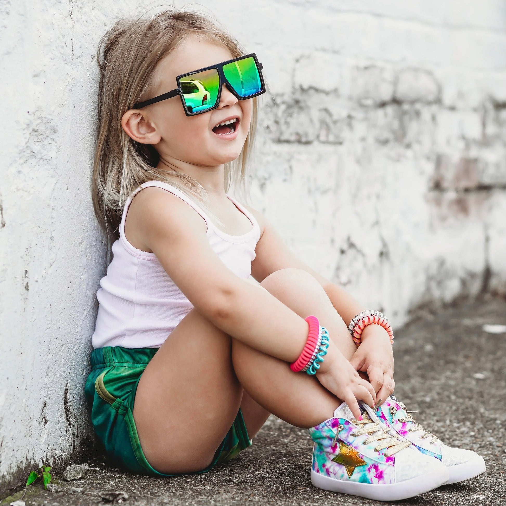 AVERY Kids Sneaker | Tie-Dye Suede & Metallic Star Accent | StylechildbyJL