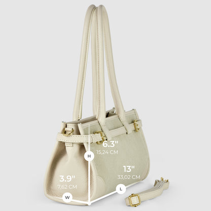 TAKEASY Italian Suede & Calf Leather Shoulder Bag | Structured Crossbody — Dark Grey, Beige, Olive & Grey