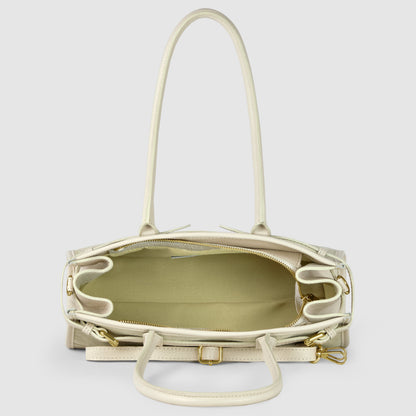 TAKEASY Italian Suede & Calf Leather Shoulder Bag | Structured Crossbody — Dark Grey, Beige, Olive & Grey