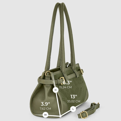 TAKEASY Italian Suede & Calf Leather Shoulder Bag | Structured Crossbody — Dark Grey, Beige, Olive & Grey
