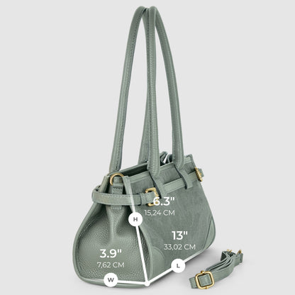 TAKEASY Italian Suede & Calf Leather Shoulder Bag | Structured Crossbody — Dark Grey, Beige, Olive & Grey