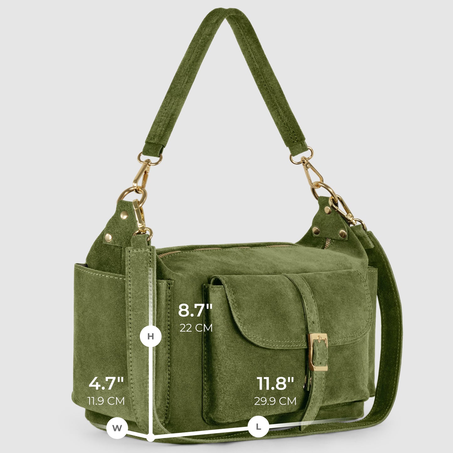 Italian Genuine Suede Shoulder Bag 323040