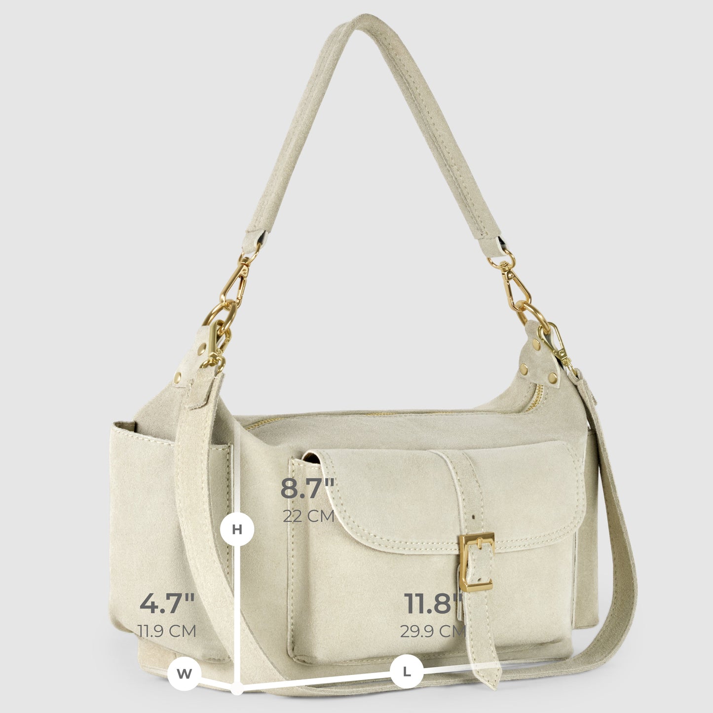 Italian Genuine Suede Shoulder Bag 323040