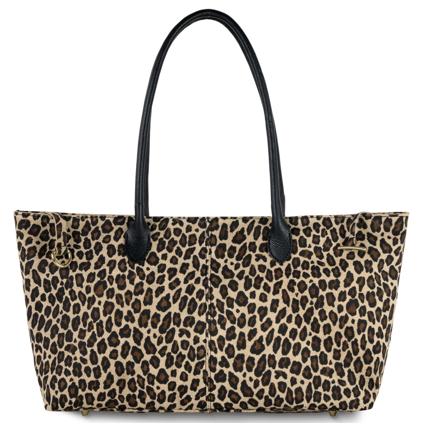 Italian Genuine Suede Tote Bag 242235 Leopard Suede