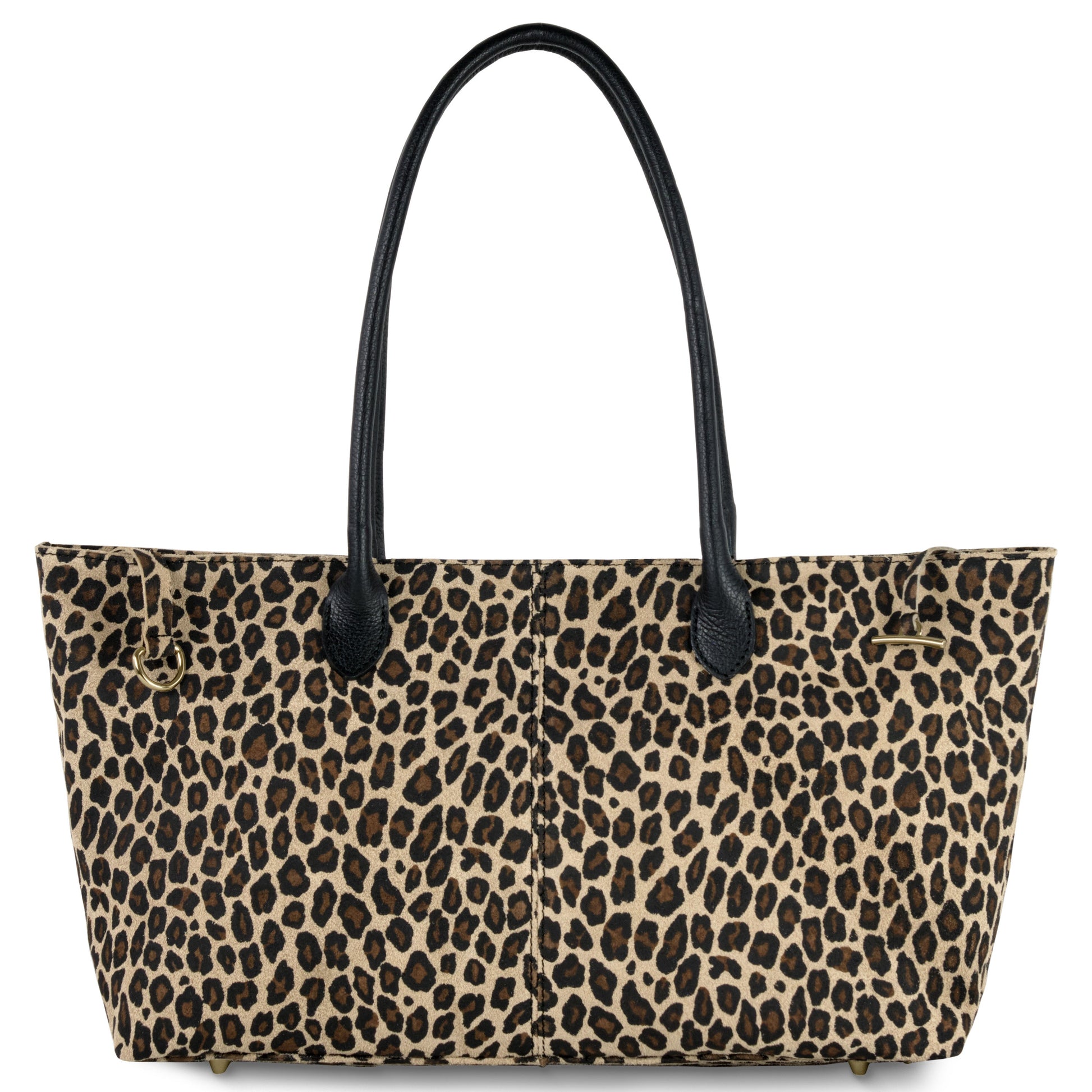 Italian Genuine Suede Tote Bag 242235 Leopard Suede