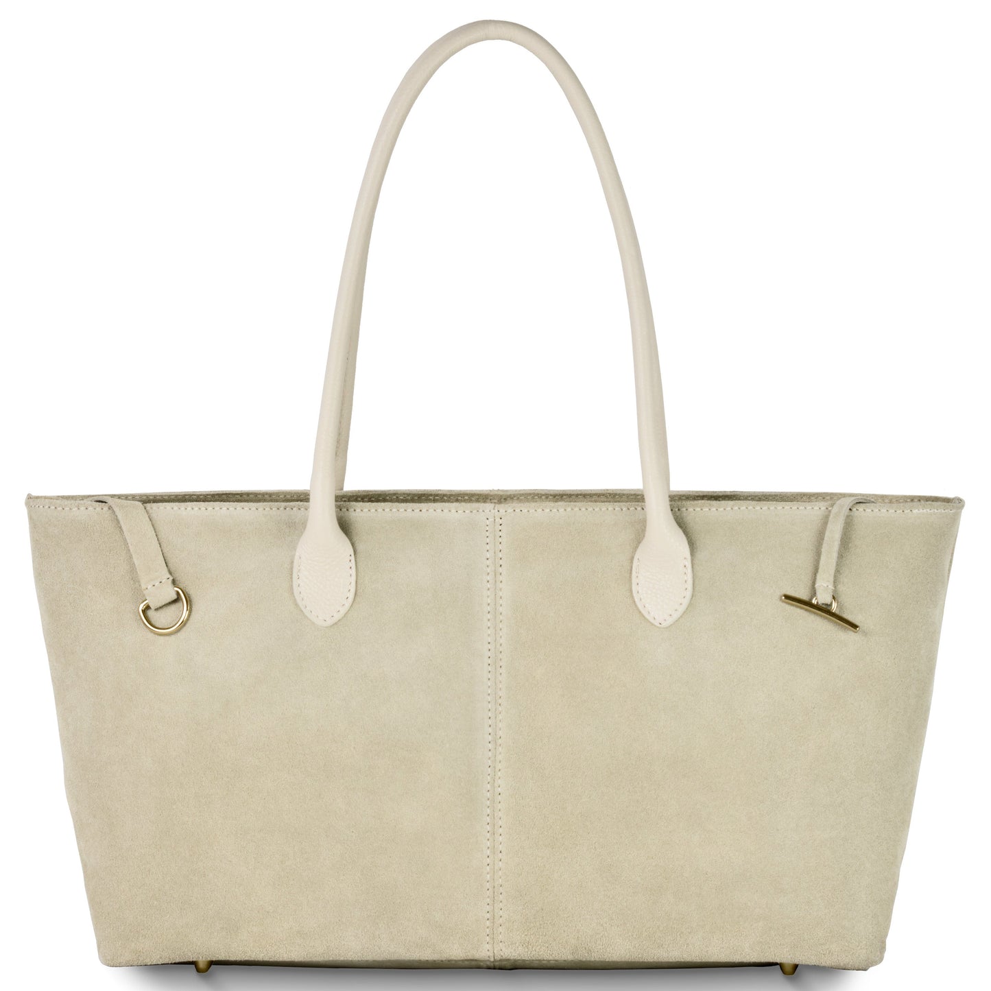 Italian Genuine Suede Tote Bag 242235 Beige Suede