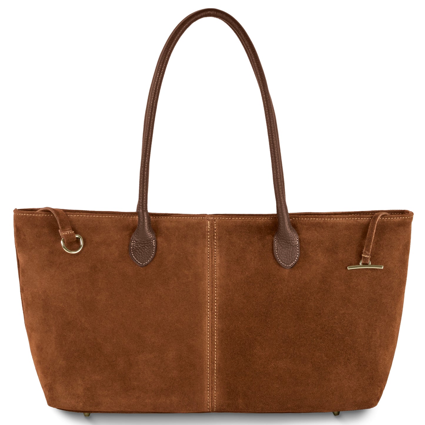 Italian Genuine Suede Tote Bag 242235 Brown Suede