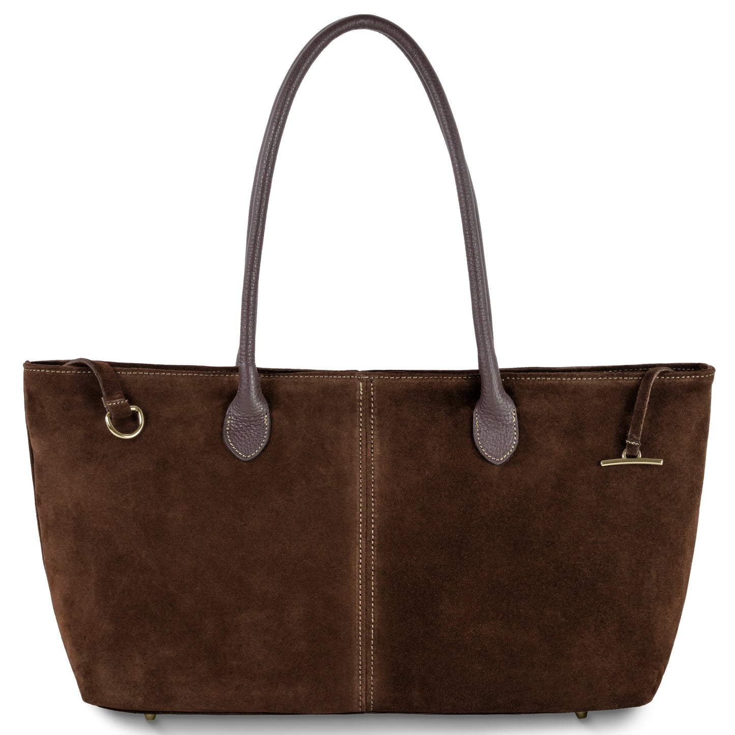 Italian Genuine Suede Tote Bag 242235 Chocolate Suede