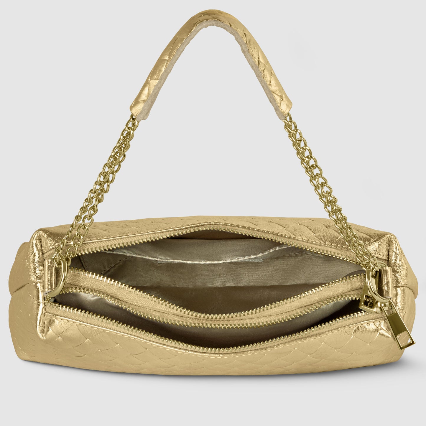 Italian Genuine Weave Metallic Suede Crossbody Bag 171522
