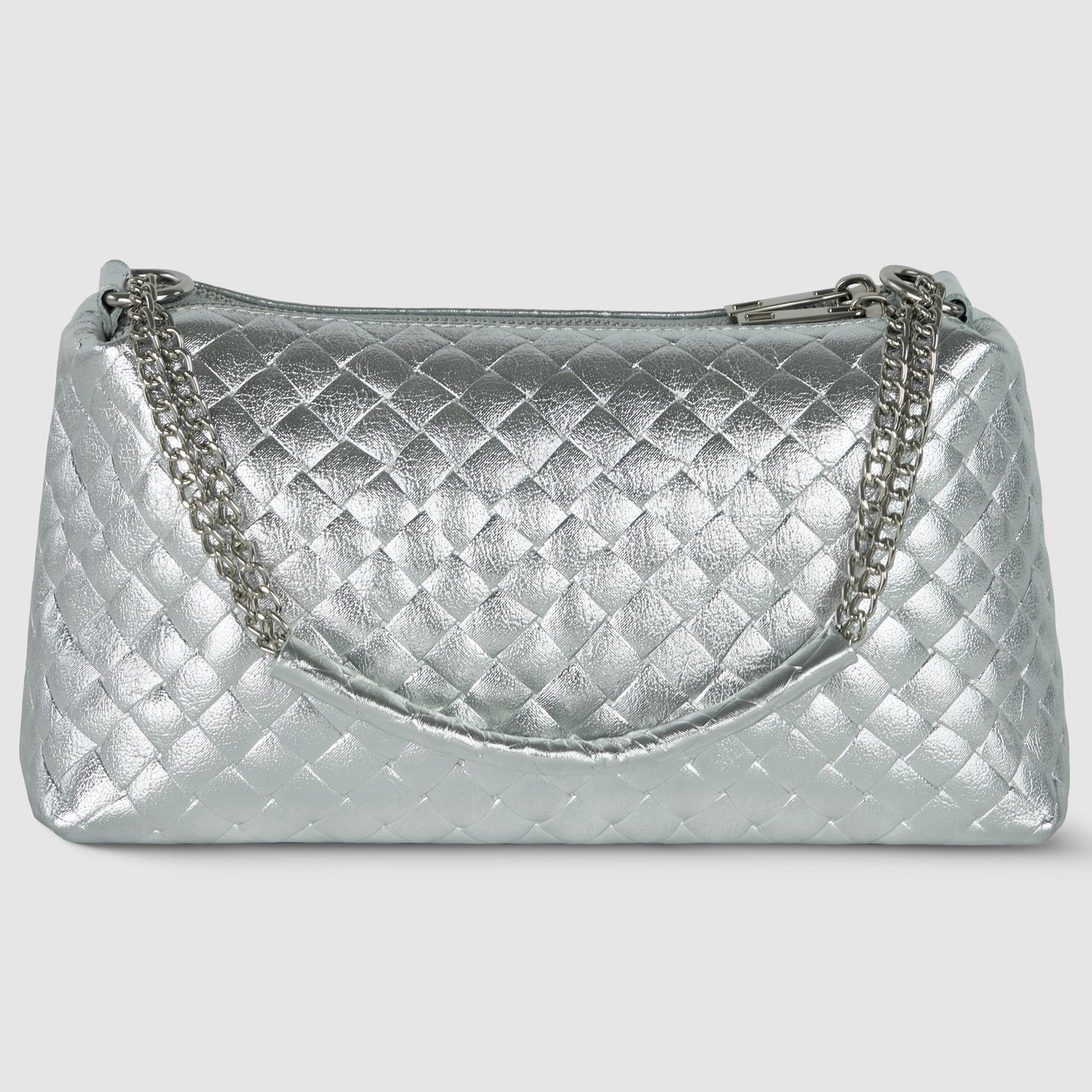 Italian Genuine Weave Metallic Suede Crossbody Bag 171522