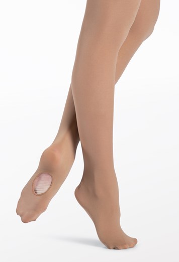 Adult Convertible Tights | 2-in-1 Cropped & Footed Hosiery Suntan