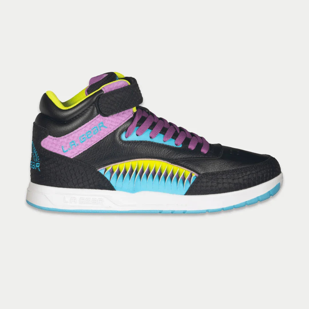 LA Gear Women's Flame Hightop | Black x Purple x Turquoise Black x Purple x Turquoise